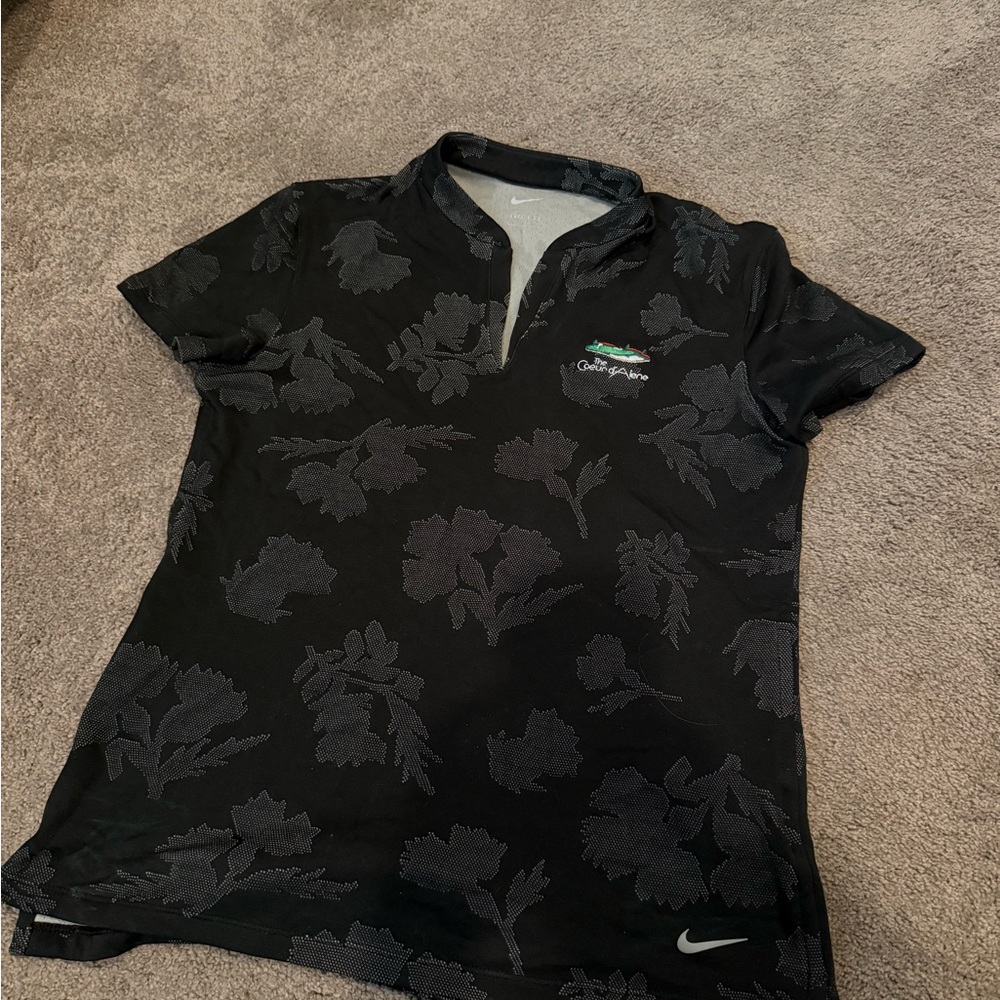 Nike Black Floral Pattern Polo Shirt The Coeur d Alene resort Idaho